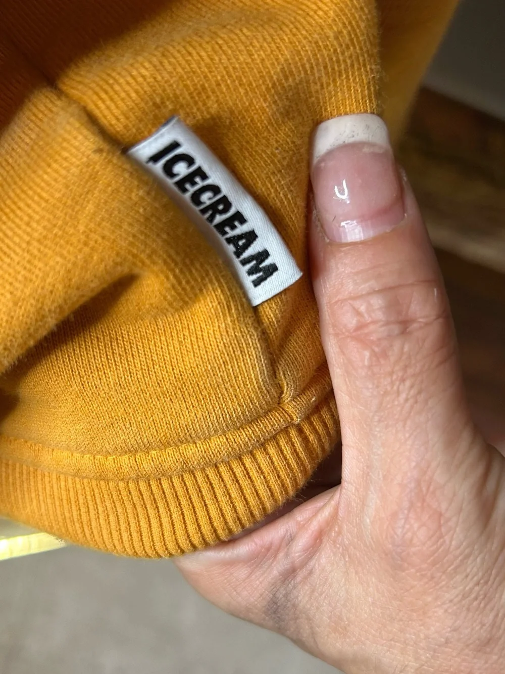 BBC ICE CREAM KOSTON Running Dog Hoodie in Yellow w Black Hood
